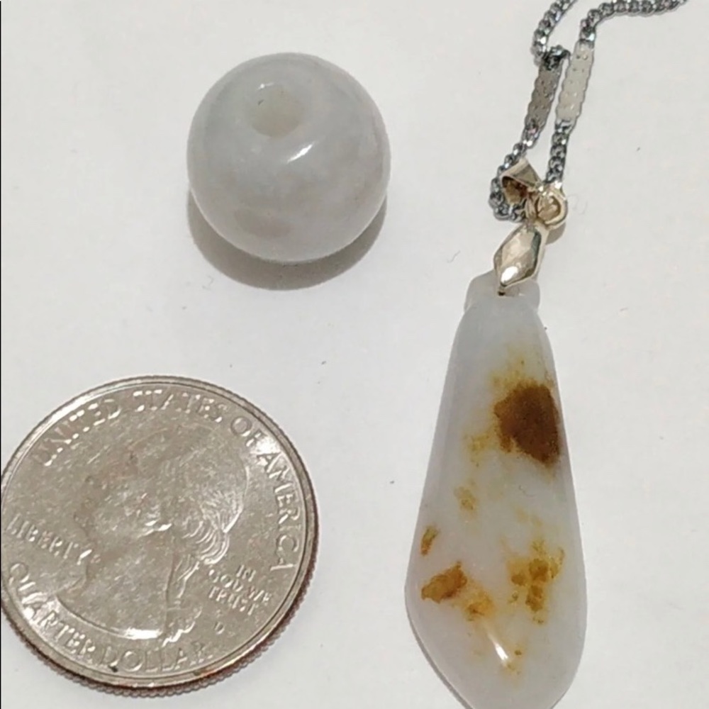 2x Authentic Type A Lucky Real Jade Pendant - image 2
